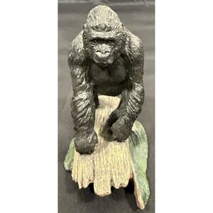 Franklin Mint Gorilla Sculpture Wildlife Collection 4in Black 1987 Silverback